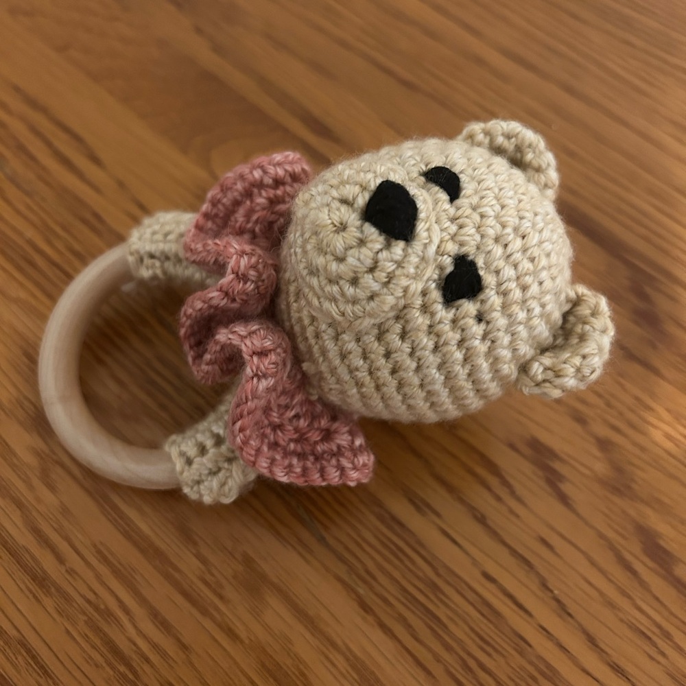 Handmade Crochet Baby Rattle